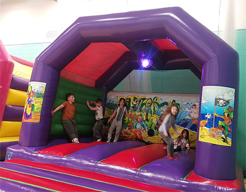 pirate themed disco bouncy castle hire wales